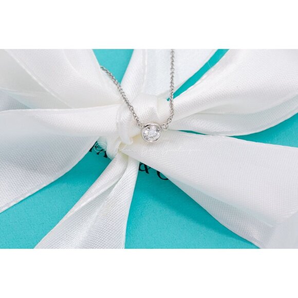 Tiffany & Co. Necklace Elsa Peretti "Diamonds By The Yard" .27ct in Platinum - Picture 8 of 9